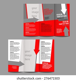 brochure design template vector trifold geometric abstract with arrows
