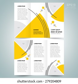 brochure design template vector tri-fold geometric abstract circles