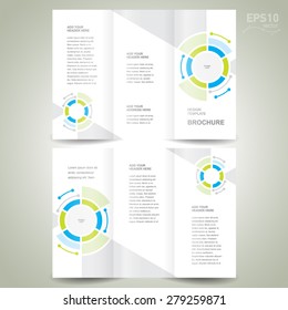 brochure design template vector trifold geometric abstract circle