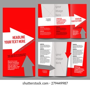 brochure design template vector trifold geometric abstract with arrows