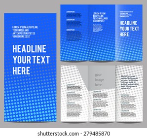 brochure design template vector trifold geometric abstract with dots