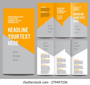 brochure design template vector trifold geometric abstract 