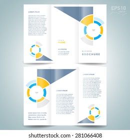 brochure design template vector trifold geometric abstract circle