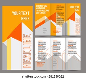 brochure design template vector trifold geometric abstract