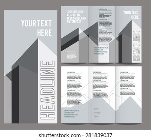 brochure design template vector trifold geometric abstract