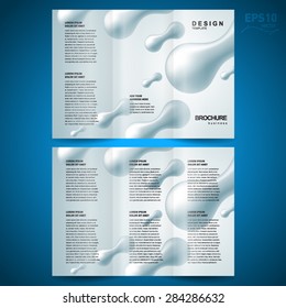 brochure design template vector tri-fold abstract molecule