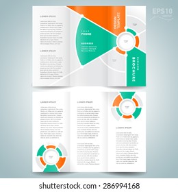 brochure design template vector tri-fold geometric abstract circles