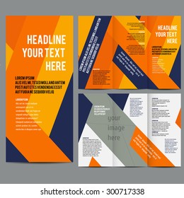 brochure design template vector trifold geometric abstract