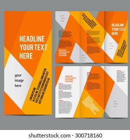 brochure design template vector trifold geometric abstract