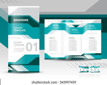 Brochure Design Template Vector Tri-fold Geometric Abstract Tech