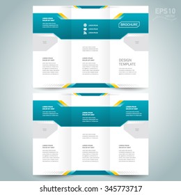 brochure design template vector tri-fold geometric abstract