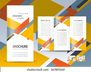 Brochure design template vector tri-fold geometric abstract