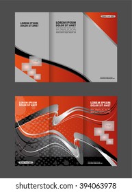 brochure design template vector tri-fold geometric abstract blue color
