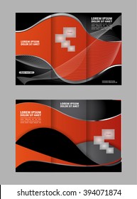 brochure design template vector trifold geometric abstract
