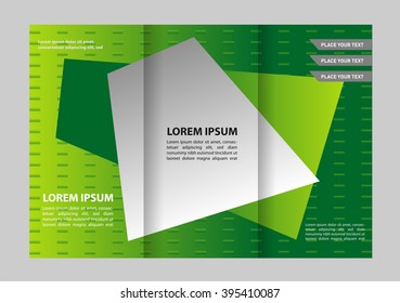 brochure design template vector tri-fold geometric abstract blue color
