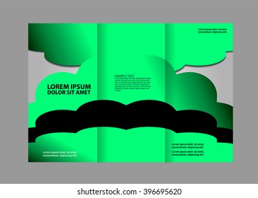 brochure design template vector tri-fold geometric abstract 
