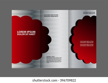 brochure design template vector tri-fold geometric abstract blue color
