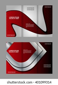 brochure design template vector tri-fold geometric abstract color
