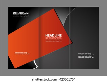 brochure design template vector trifold geometric abstract
