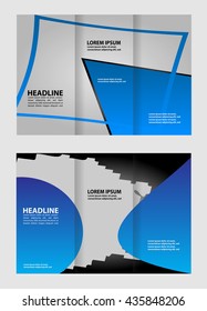 brochure design template vector trifold geometric abstract
