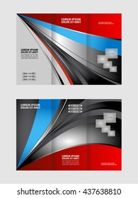 brochure design template vector trifold geometric abstract
