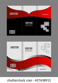 brochure design template vector tri-fold geometric abstract
