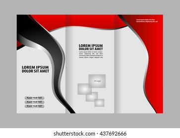 brochure design template vector trifold geometric abstract
