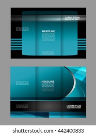 brochure design template vector trifold geometric abstract
