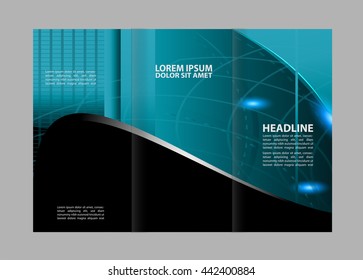 brochure design template vector trifold abstract
