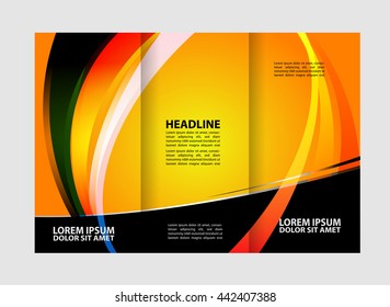 brochure design template vector trifold geometric abstract
