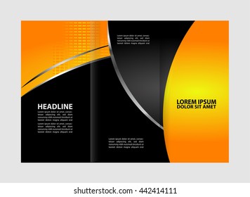 brochure design template vector trifold geometric abstract
