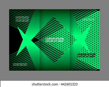 brochure design template vector tri-fold geometric abstract 
