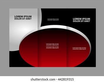 brochure design template vector trifold geometric abstract
