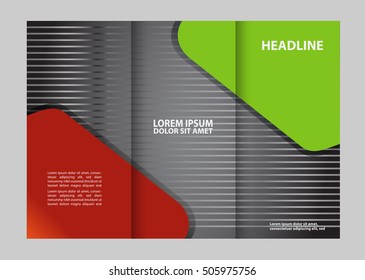 brochure design template vector trifold geometric abstract
