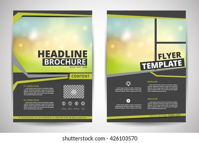 Brochure design template vector.Flyers annual report magazine poster presentation. Leaflet cover presentation with blur abstract background. Layout in A4 size.