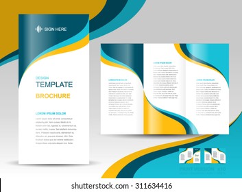 brochure design template wave curves