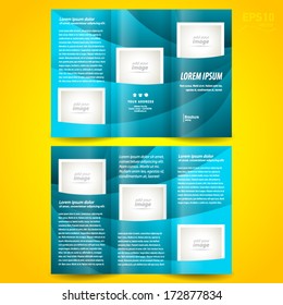 brochure design template waves trifold