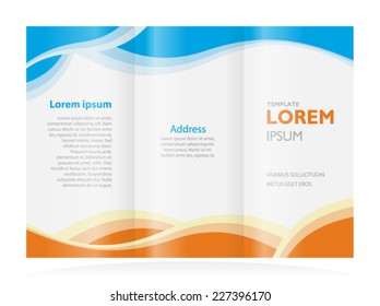 brochure design template waves tri-fold