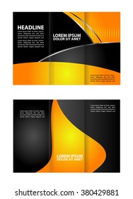 brochure design template waves trifold
