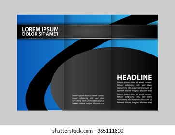 brochure design template waves tri-fold 