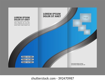 brochure design template waves tri-fold
