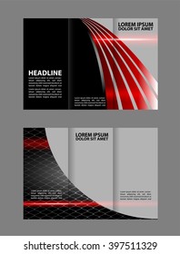 brochure design template waves tri-fold
