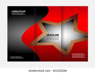 brochure design template waves tri-fold
