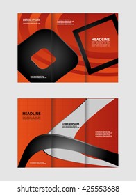 brochure design template waves tri-fold
