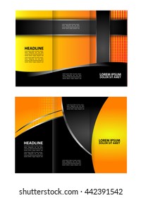 brochure design template waves tri-fold
