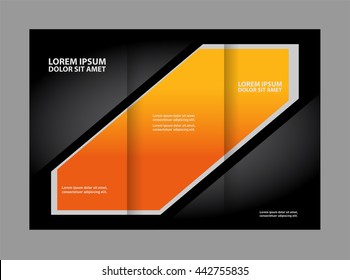 brochure design template waves tri-fold