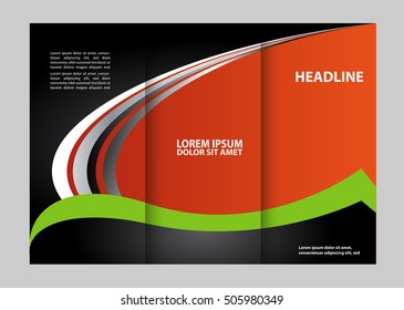 brochure design template waves trifold
