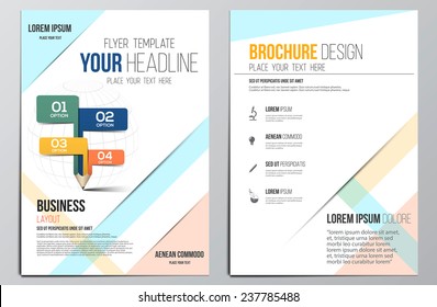 Brochure Design Template.Education concept, Geometric shapes, Abstract Modern Backgrounds, Infographic Concept. Vector