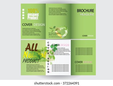 Brochure Design Template.organic concept, Abstract Modern Backgrounds, Infographic . size A5, Front page and back page
