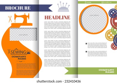 Brochure design templates for fashion or sewing industry